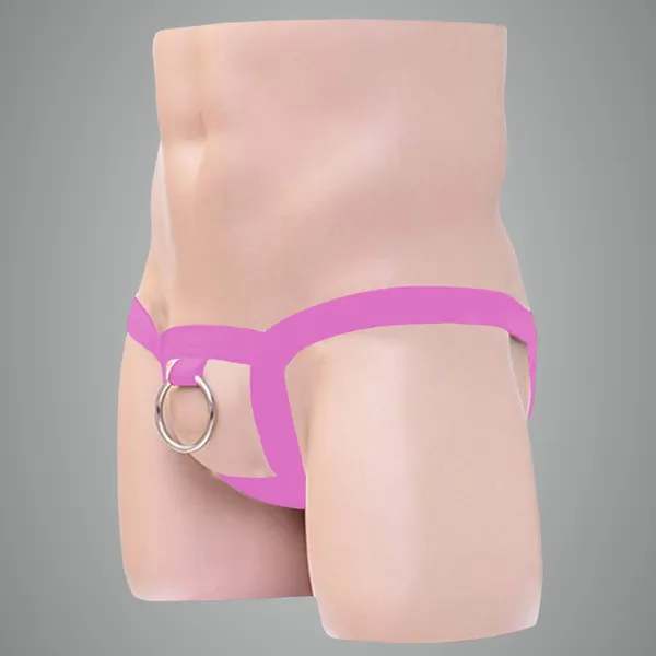Light_Pink_Elastic_Harness_Lingerie_For_Men