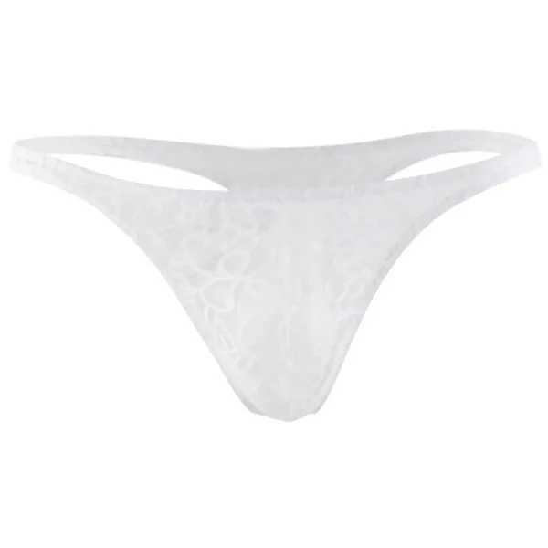 White_Lace_Fabric_Thong_Lingerie_For_Men