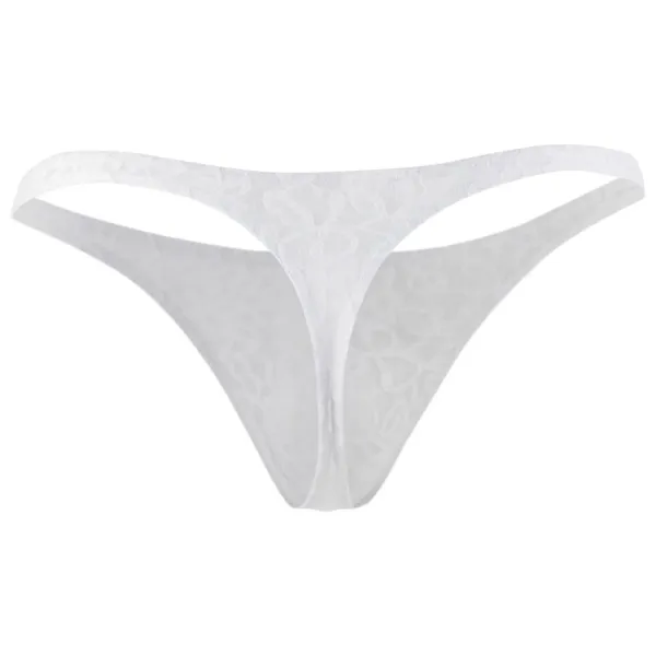 White_Lace_Fabric_Thong_Lingerie_For_Men