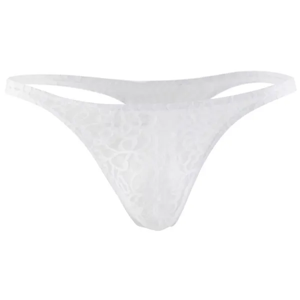 White_Lace_Fabric_Thong_Lingerie_For_Men