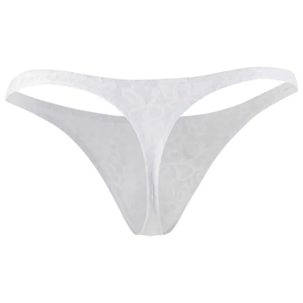 White_Lace_Fabric_Thong_Lingerie_For_Men