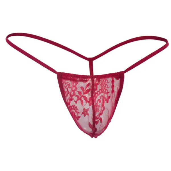 Red_Lace_Fabric_G_String_Lingerie_For_Men