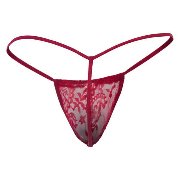 Red_Lace_Fabric_G_String_Lingerie_For_Men
