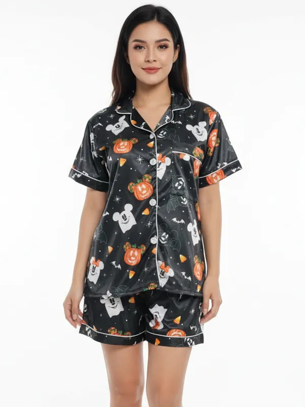 Women_Printed_Lapel_Collar_Nightdress