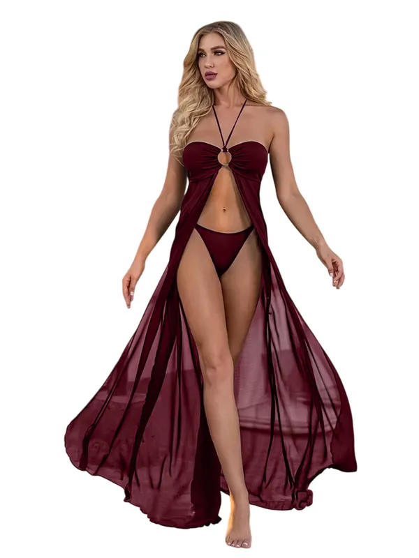 Cover_Dress_Sexy_Mesh_Split_Swimsuit_Women_Summer_One_Shoulder_Hollow_Out_Girl_Beach_Style_Bikini