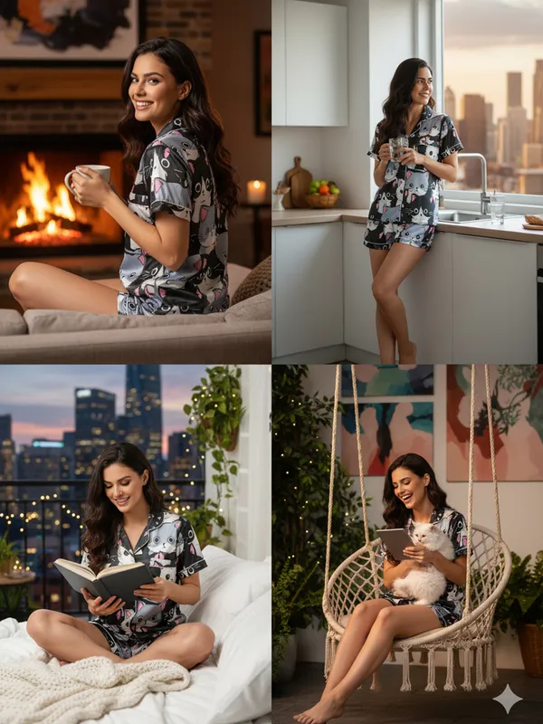Women's_Casual_Printed_Satin_Nightsuit_Co-ord_Set_||_Short_Cute_Pajama_&_Top_Night_Dress_||_Everyday_Nightwear_Pyjama_Set
