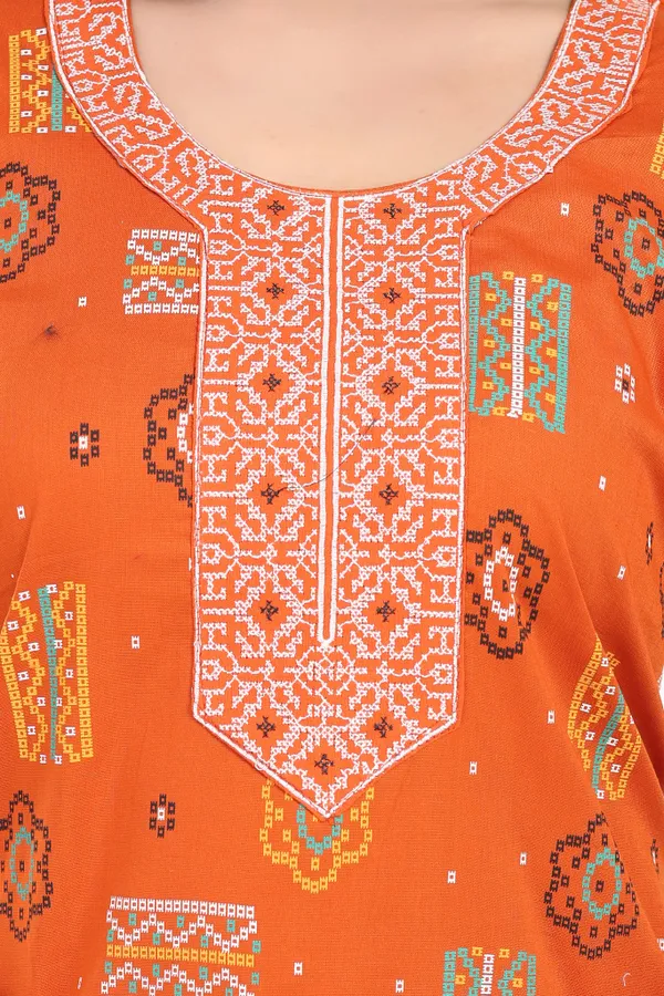 Orange_Premium_Cotton_Nighty_For_Women