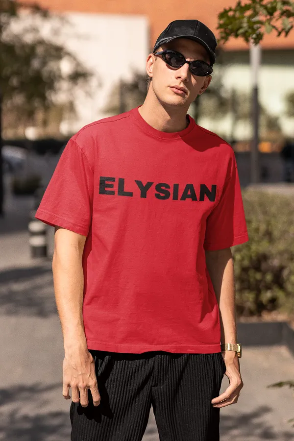 Red_Pure_Cotton_Unisex_Oversized_Puff_Print_T-Shirt_|_Bold,_Trendy_&_Comfy