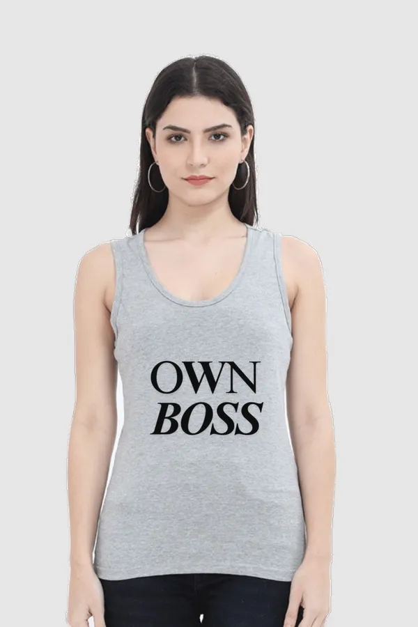 Grey_Melange_Pure_Cotton_Womens_Own_Boss_Printed_Tank_Top