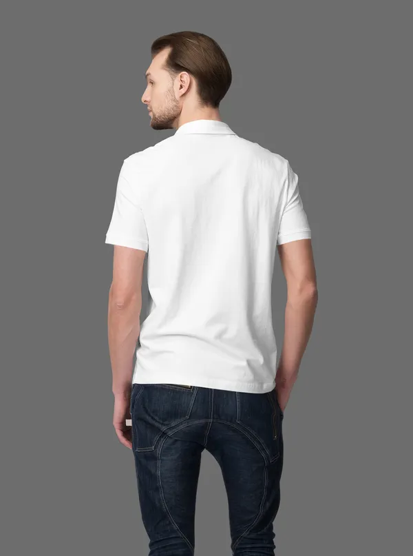 White_Pure_Cotton_Mens_Premium_Plain_Polo_T-Shirt