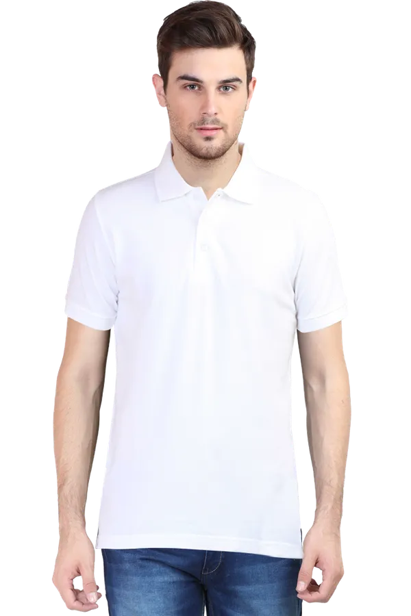 White_Pure_Cotton_Mens_Premium_Plain_Polo_T-Shirt