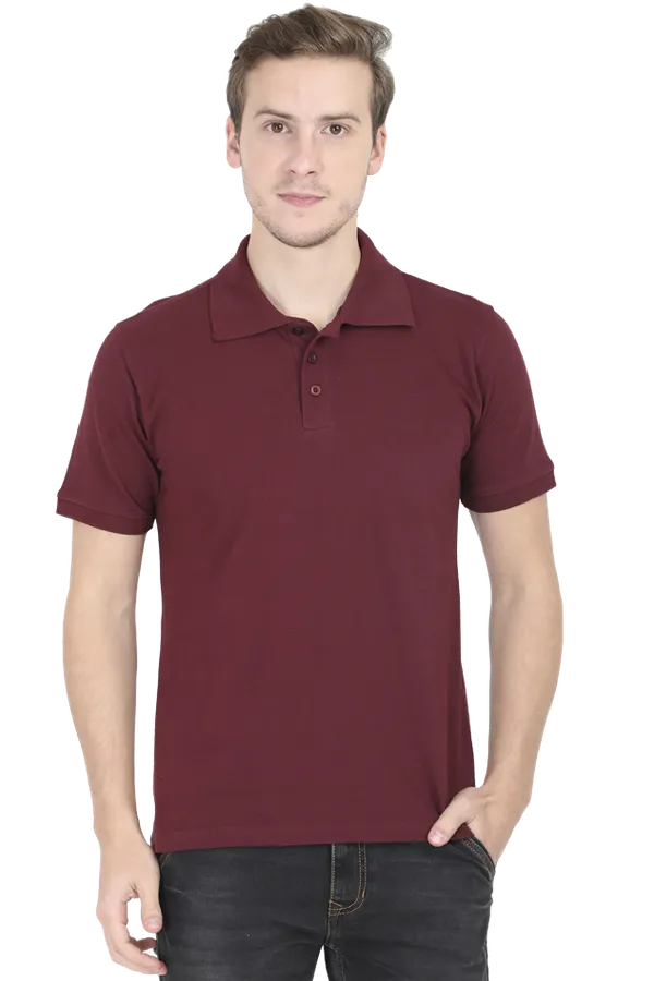 Maroon_Pure_Cotton_Mens_Premium_Plain_Polo_T-Shirt
