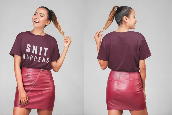 Maroon_Pure_Cotton_Oversized_Unisex_Puff_Print_T-Shirt_|_Premium_Stitch_&_Streetwear_Vibe