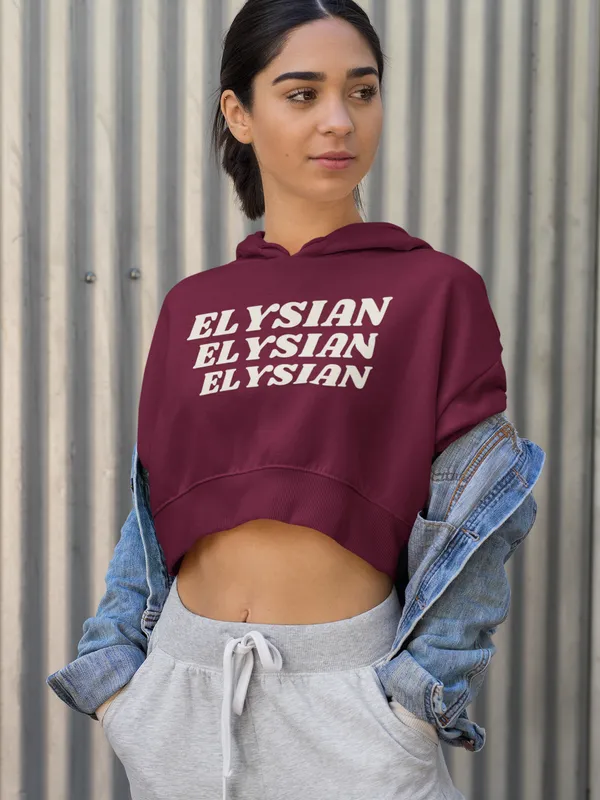 Maroon_Ultra-Soft_Fabric_Womens_Premium_Crop_Hoodie