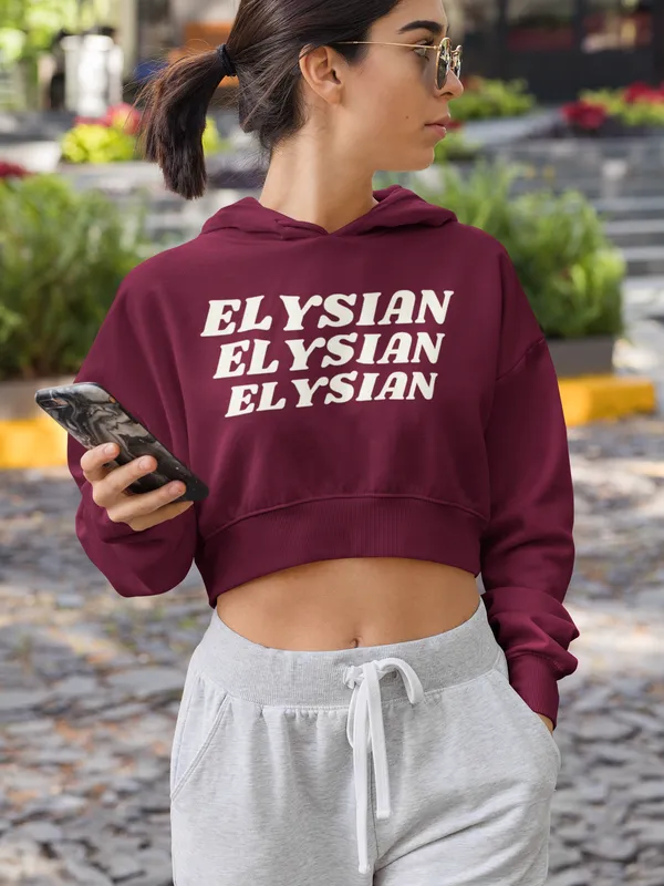 Maroon_Ultra-Soft_Fabric_Womens_Premium_Crop_Hoodie