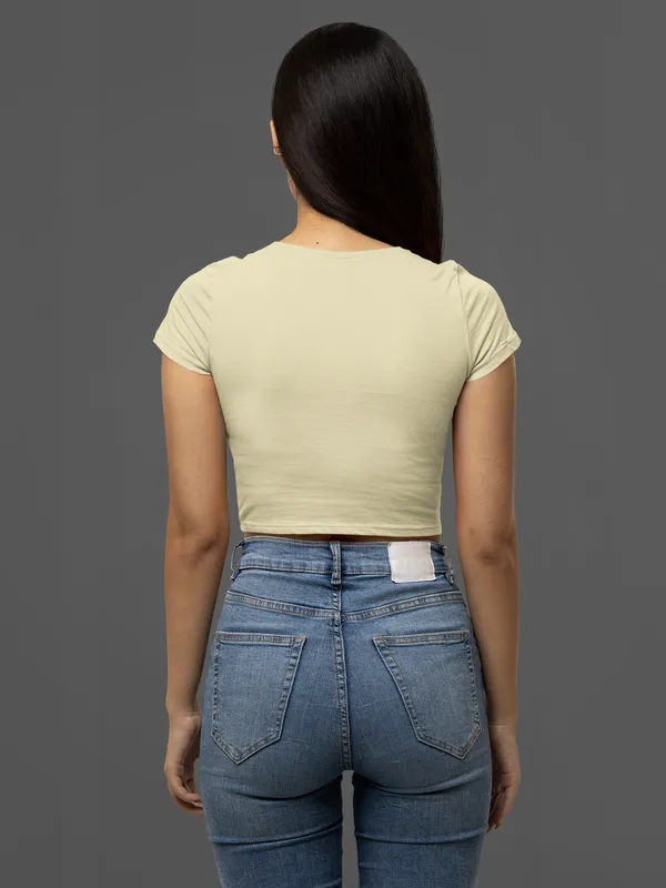 Light_Yellow_Pure_Cotton_Womens_Plain_Crop_Top