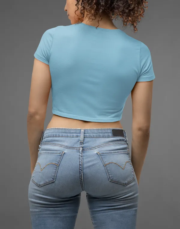 Blue_Pure_Cotton_Womens_Plain_Crop_Top