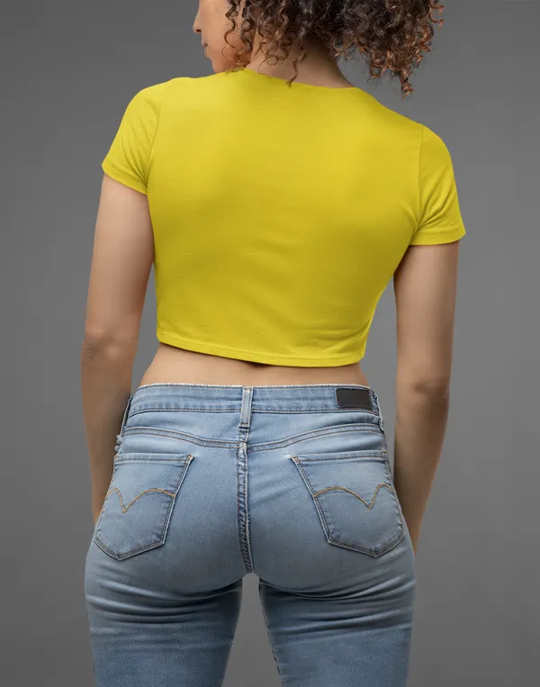 Yellow_Pure_Cotton_Womens_Plain_Crop_Top