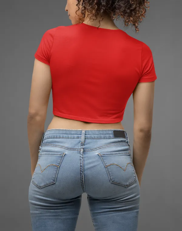 Red_Pure_Cotton_Womens_Plain_Crop_Top