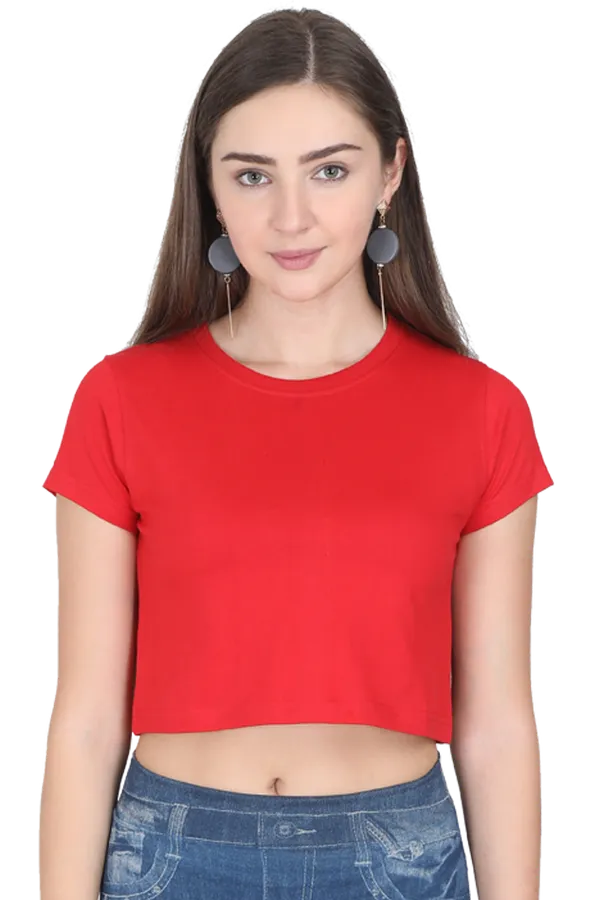 Red_Pure_Cotton_Womens_Plain_Crop_Top