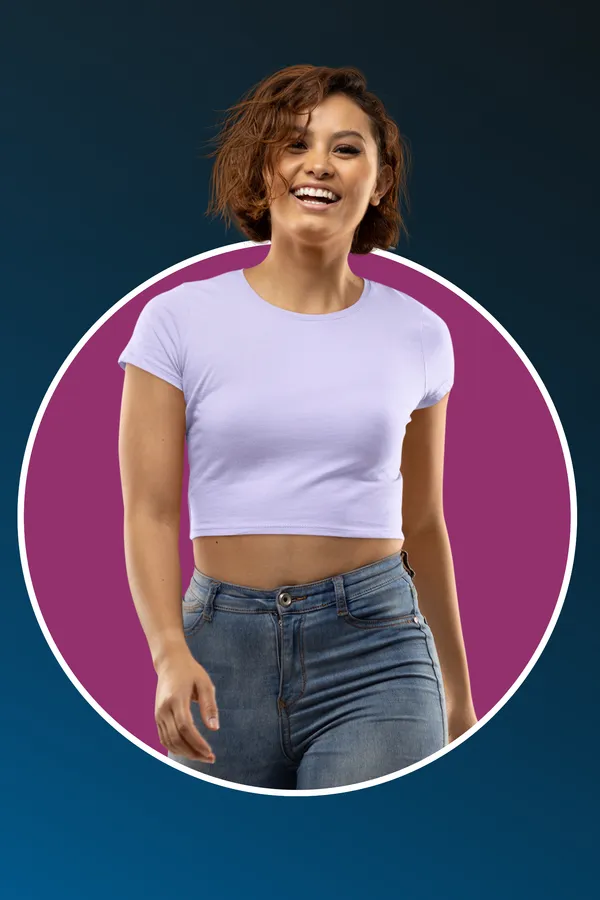 Lavender_Pure_Cotton_Womens_Plain_Crop_Top