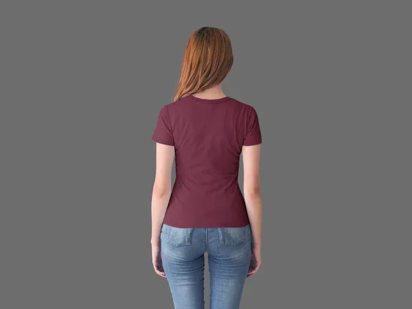 Maroon_Pure_Cotton_Premium_Classic_Fit_Womens_T-Shirt