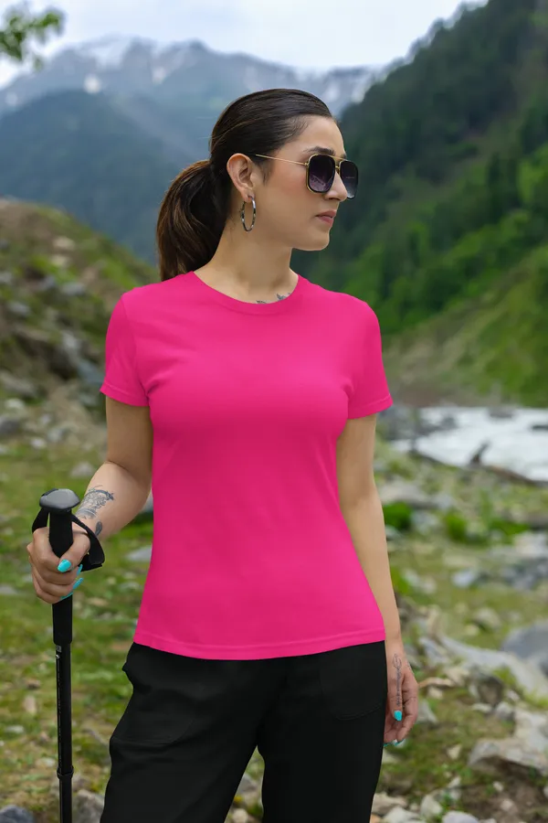 Pink_Pure_Cotton_Premium_Classic_Fit_Womens_T-Shirt
