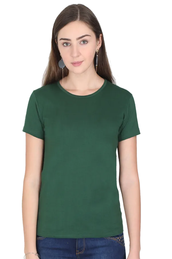 Dark_Green_Pure_Cotton_Premium_Classic_Fit_Womens_T-Shirt