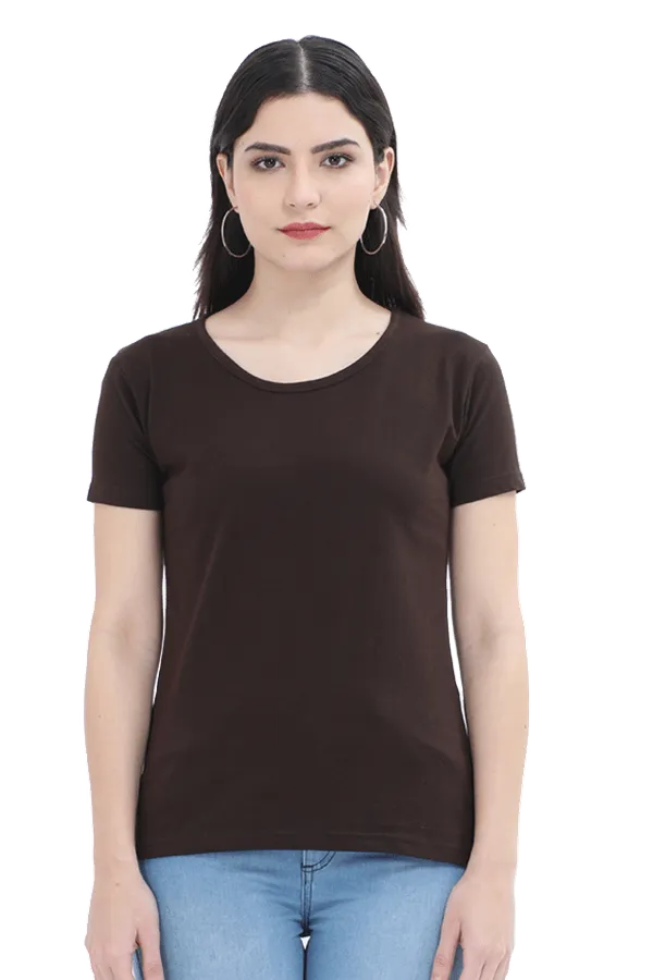 Brown_Pure_Cotton_Premium_Classic_Fit_Womens_T-Shirt