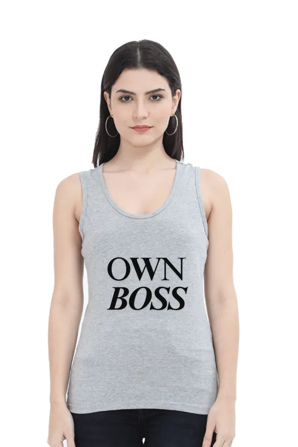 Grey_Melange_Pure_Cotton_Womens_Own_Boss_Printed_Tank_Top