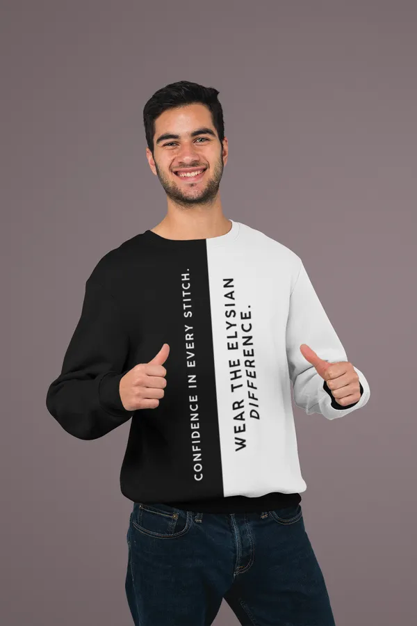 White_&_Black_Cotton_Blend_Mens_All-Over_Print_Sweatshirt