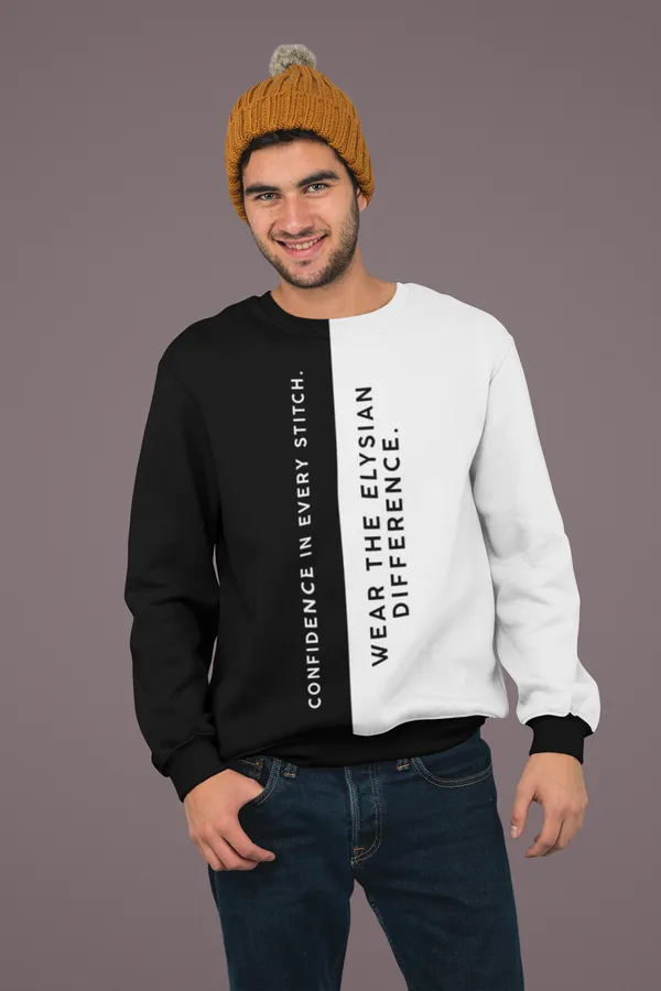 White_&_Black_Cotton_Blend_Mens_All-Over_Print_Sweatshirt