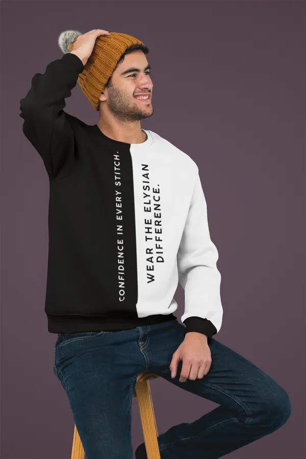 White_&_Black_Cotton_Blend_Mens_All-Over_Print_Sweatshirt