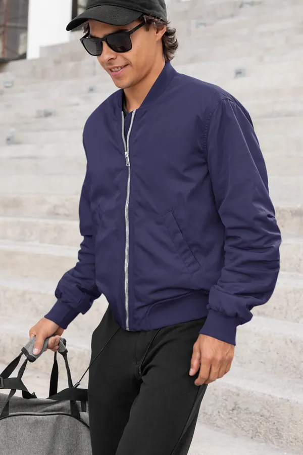 Navy_Blue_Soft,_Breathable_Fabric_Mens_Classic_Plain_Bomber_Jacket