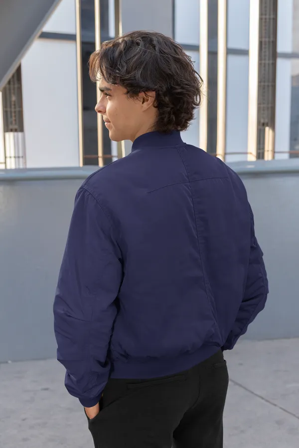 Navy_Blue_Soft,_Breathable_Fabric_Mens_Classic_Plain_Bomber_Jacket