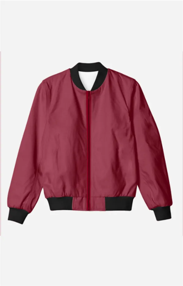 Maroon_Soft,_Breathable_Fabric_Mens_Classic_Plain_Bomber_Jacket