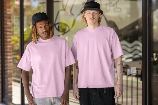 Light_Baby_Pink_Pure_Cotton_Mens_Oversized_Standard_Tee_|_Plain_And_Premium!
