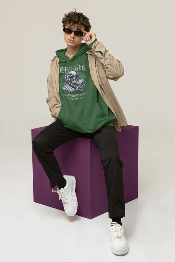 Bottle_Green_Cotton_Blend_Mens_Oversized_Zombie_Hoodie