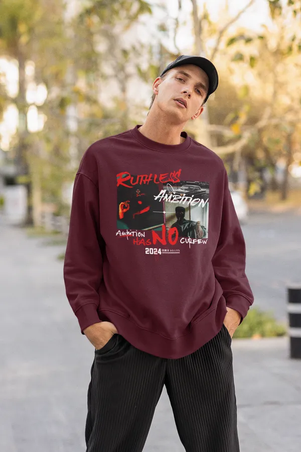 Maroon_Cotton_Blend_Modern_Mens_Oversized_Sweatshirt