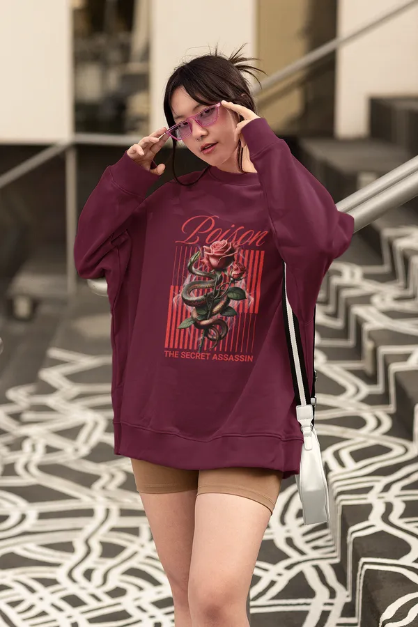 Maroon_Cotton_Blend_Modern_Womens_Oversized_Sweatshirt