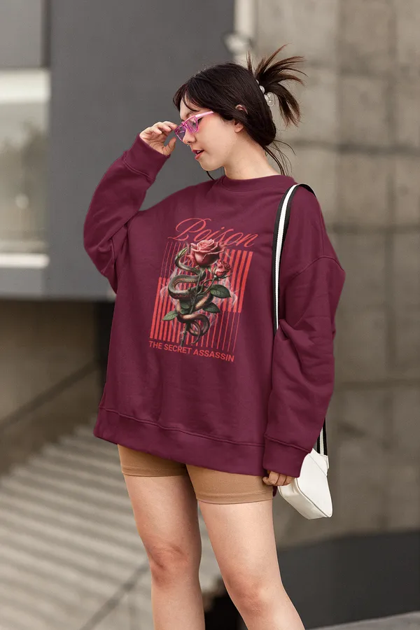 Maroon_Cotton_Blend_Modern_Womens_Oversized_Sweatshirt