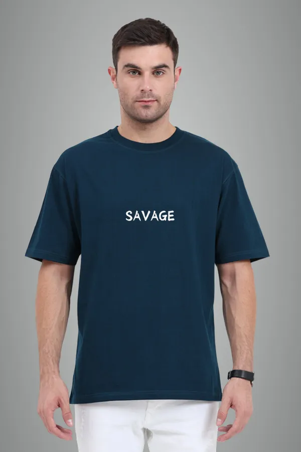 Petrol_Blue_Pure_Cotton_Savage_Unisex_Premium_Oversized_T-Shirts