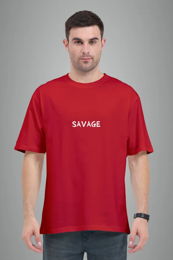 Red_Pure_Cotton_Savage_Unisex_Premium_Oversized_T-Shirts