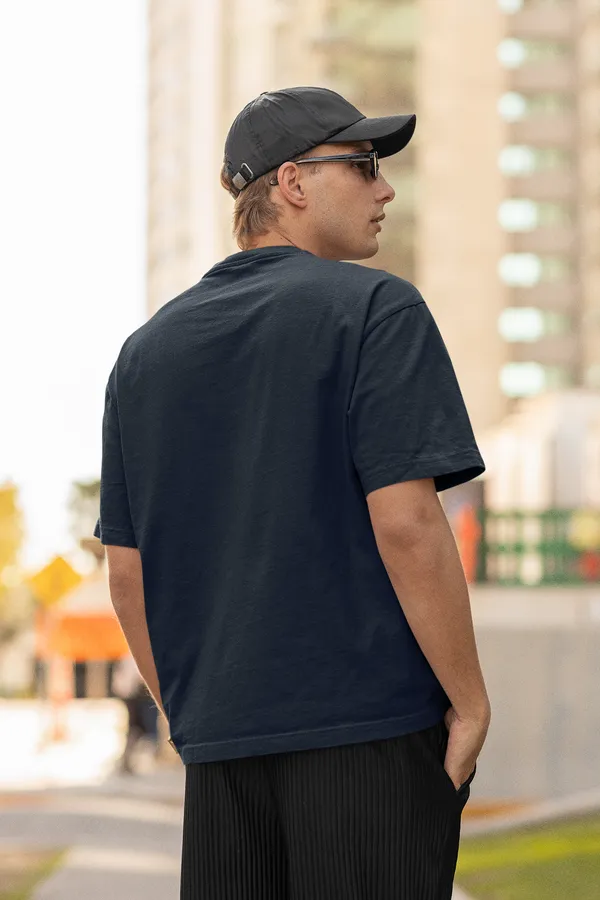 Navy_Blue_Cotton_Blend_Ultimate_Comfort_Mens_Premium_Oversized_Tee