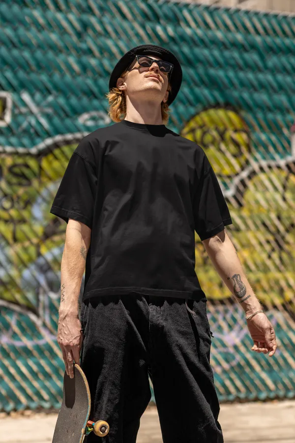 Black_Pure_Cotton_Ultimate_Comfort_Mens_Oversized_Standard_Tee_|_Plain_And_Premium