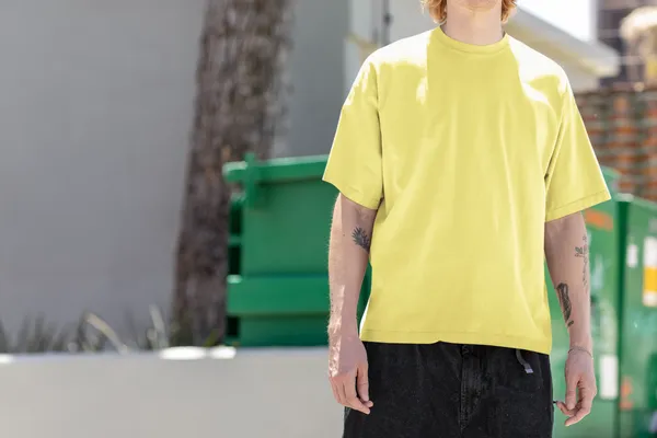 Yellow_Pure_Cotton_Ultimate_Comfort_Mens_Oversized_Standard_Tee_|_Plain_And_Premium
