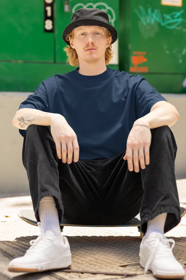 Navy_Blue_Pure_Cotton_Ultimate_Comfort_Mens_Oversized_Standard_Tee_|_Plain_And_Premium