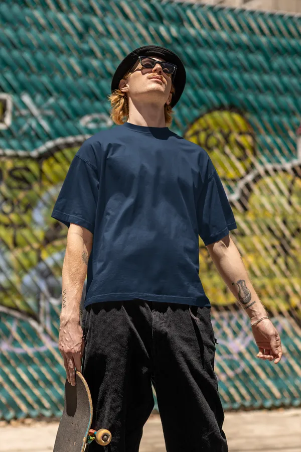 Navy_Blue_Pure_Cotton_Ultimate_Comfort_Mens_Oversized_Standard_Tee_|_Plain_And_Premium