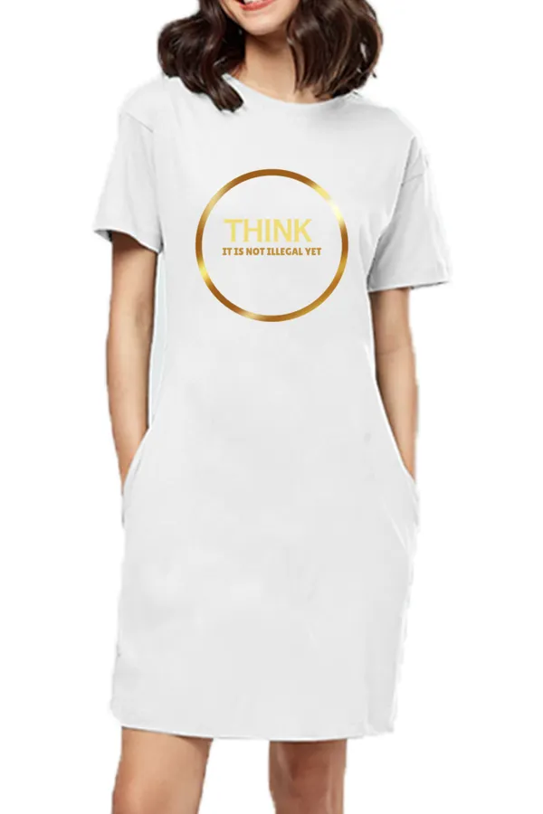 White_Pure_Cotton_Womens_Premium_T-Shirt_Dress