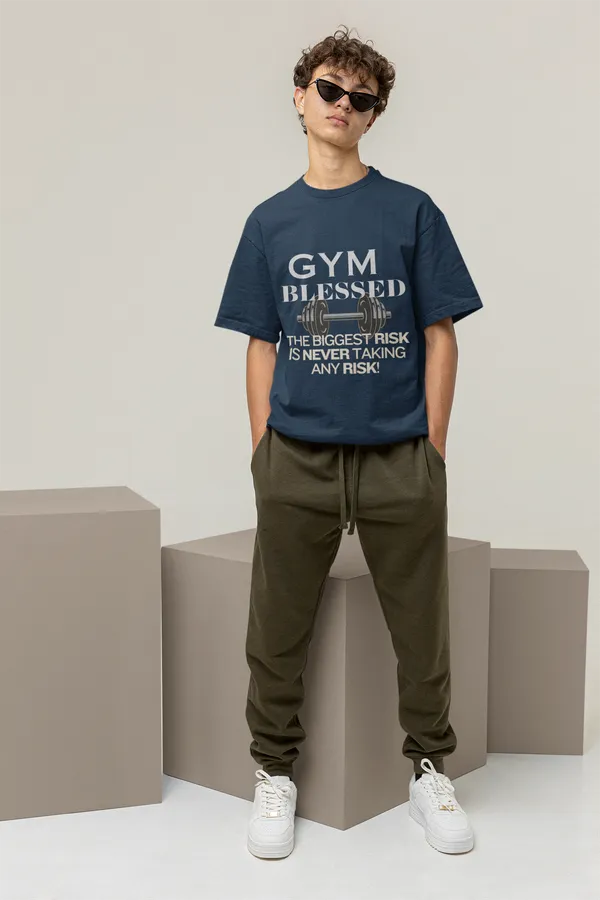 Navy_Blue_Pure_Cotton_Mens_Oversized_Gym_T-Shirt